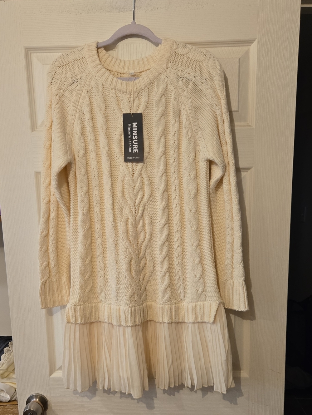Cable knit sweater dress